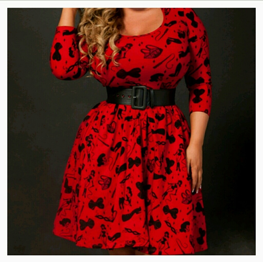 Pinup Girl Clothing Fetish print Hannah swing Med